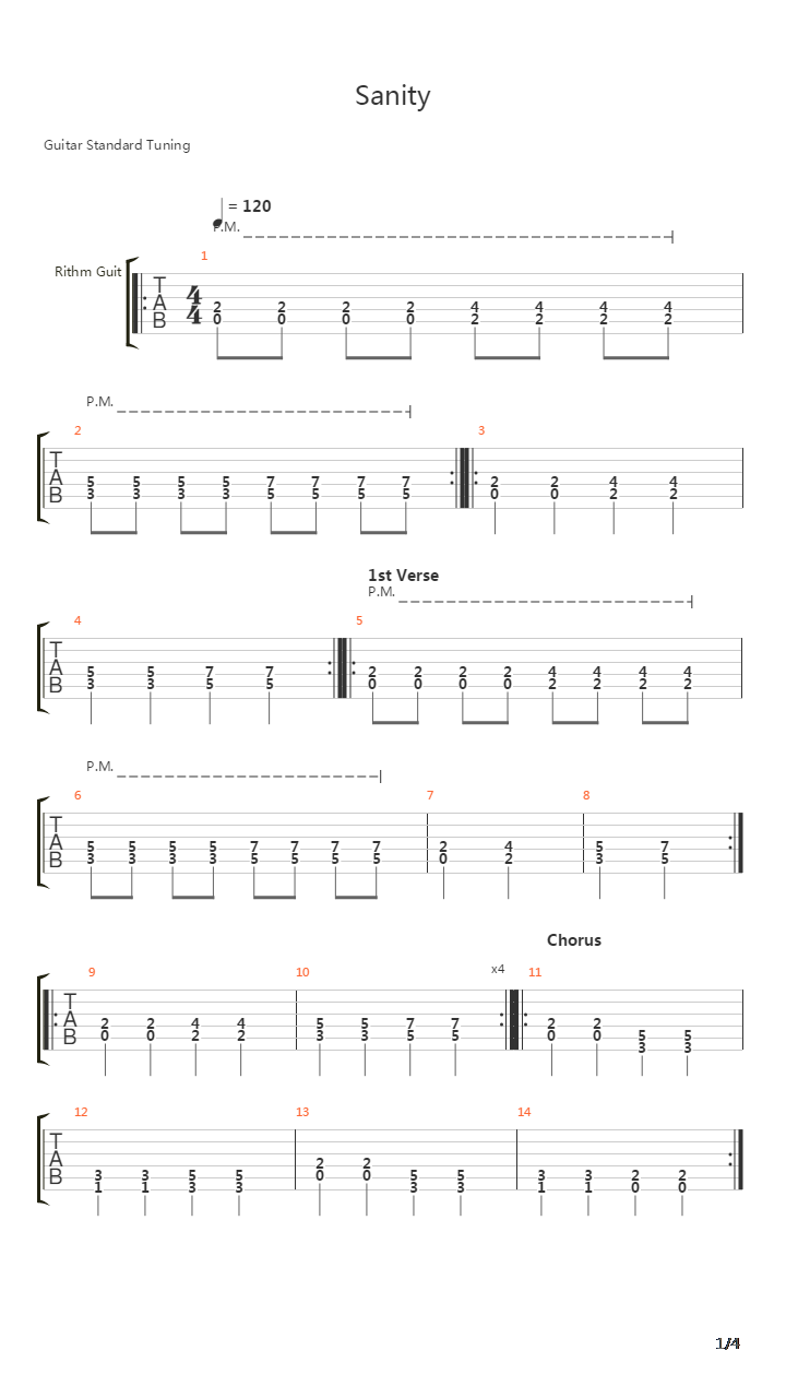 Sanity吉他谱
