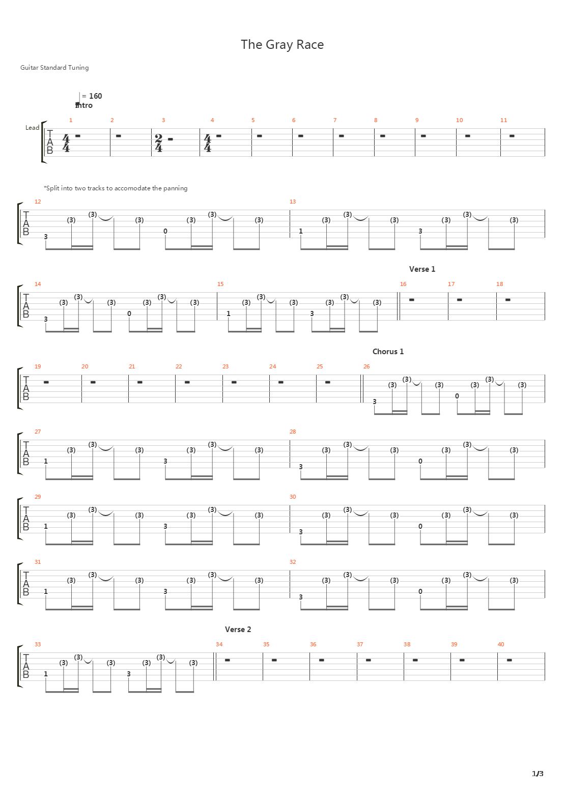 The Gray Race吉他谱