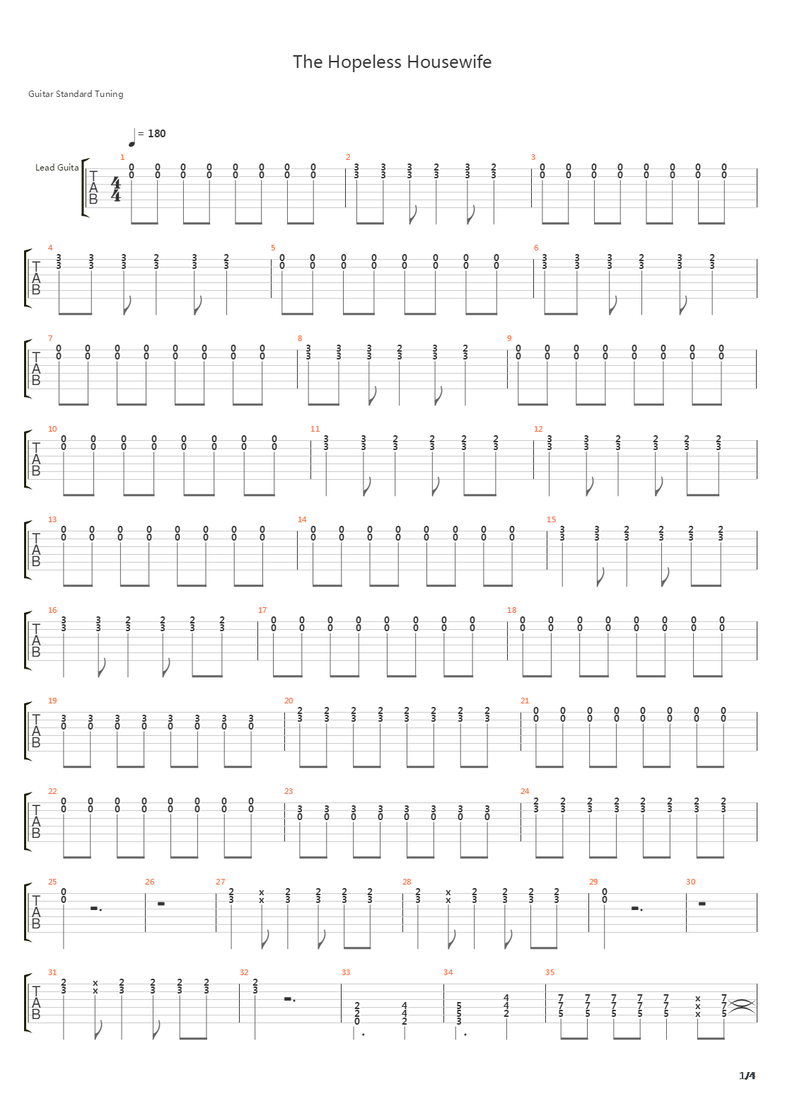 The Hopeless Housewife吉他谱