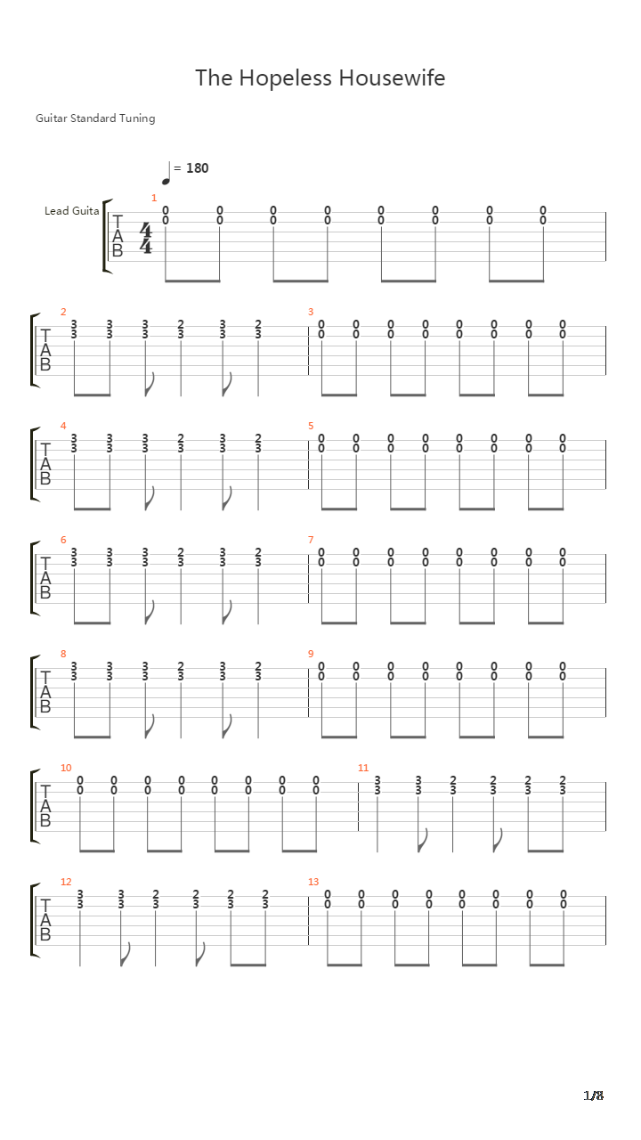 The Hopeless Housewife吉他谱