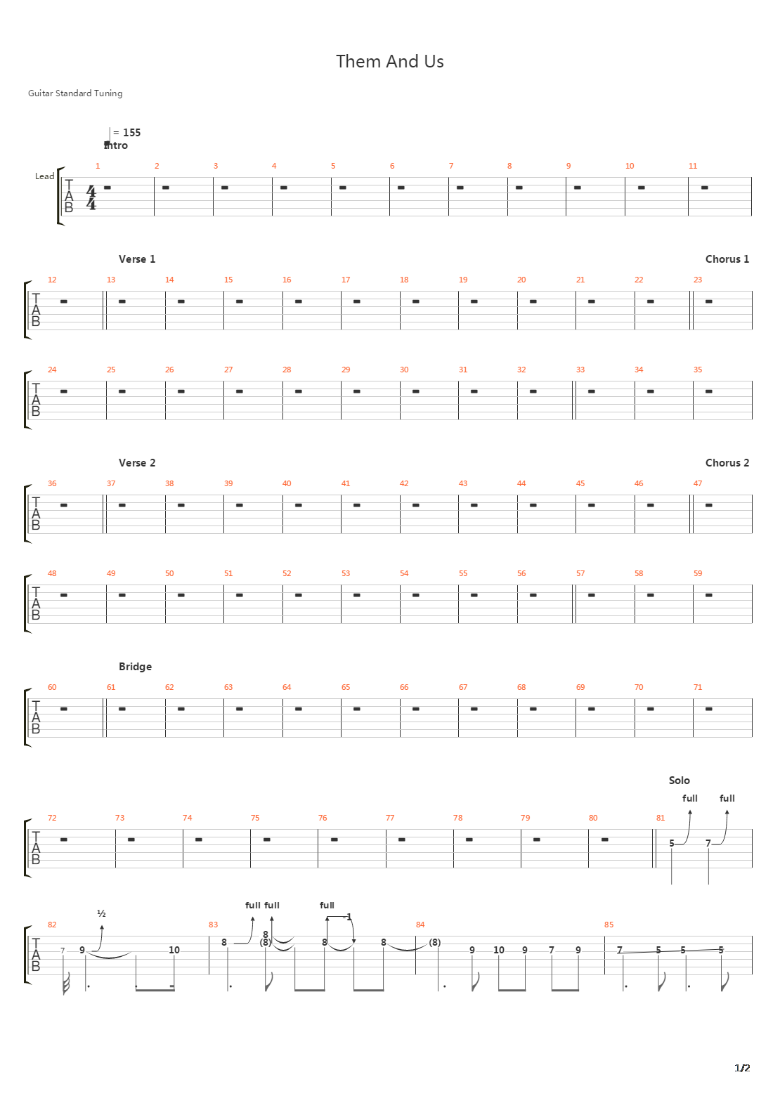 Them And Us吉他谱