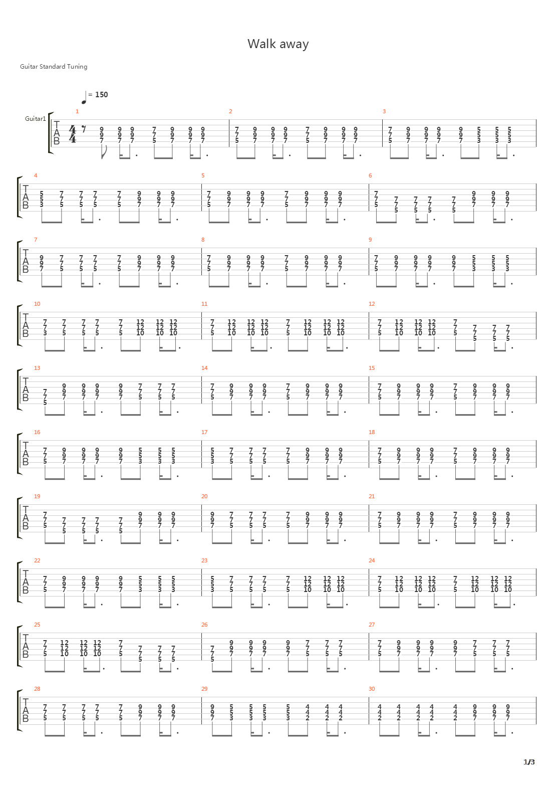 Walk Away吉他谱