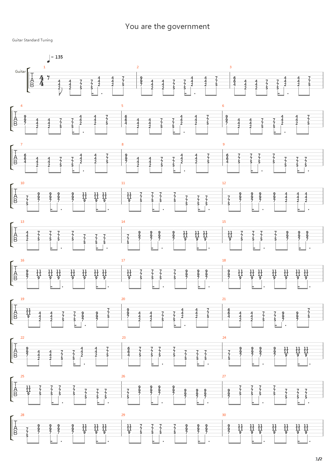 You Are The Government吉他谱