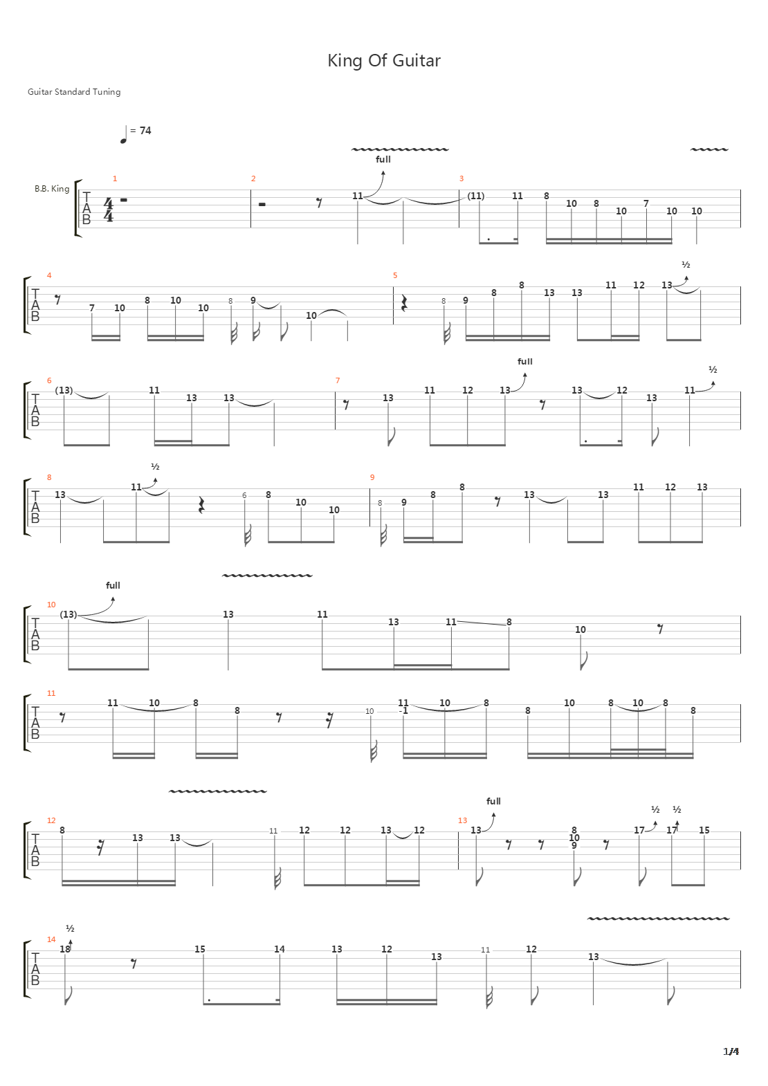 King Of Guitar吉他谱