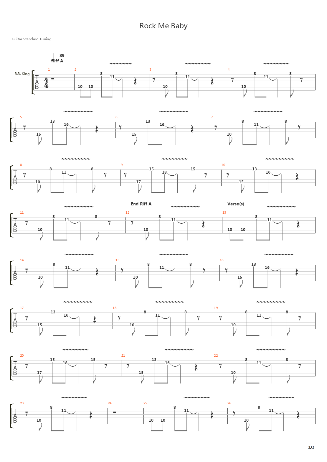 Rock Me Baby吉他谱