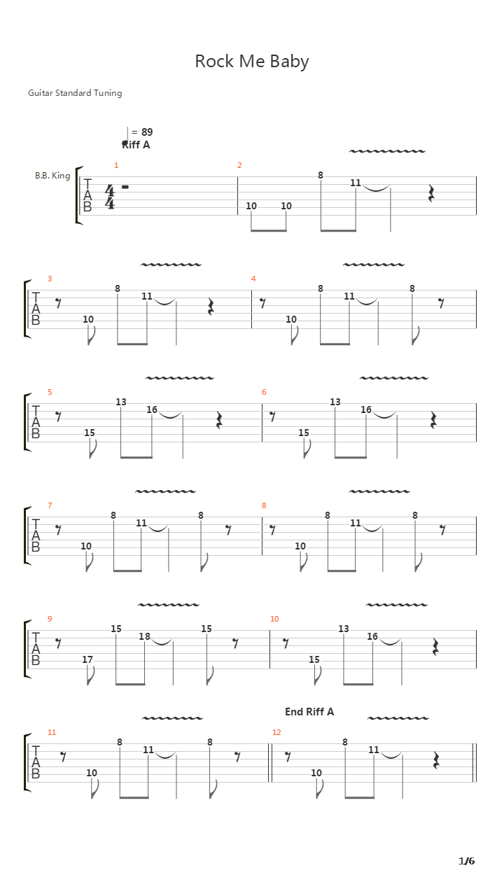 Rock Me Baby吉他谱