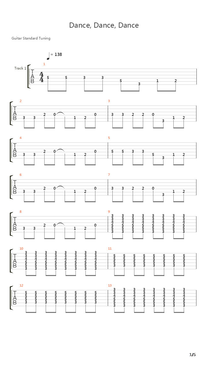 Dance Dance Dance吉他谱