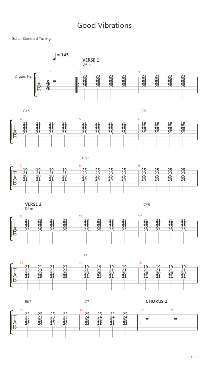 Good Vibrations吉他谱