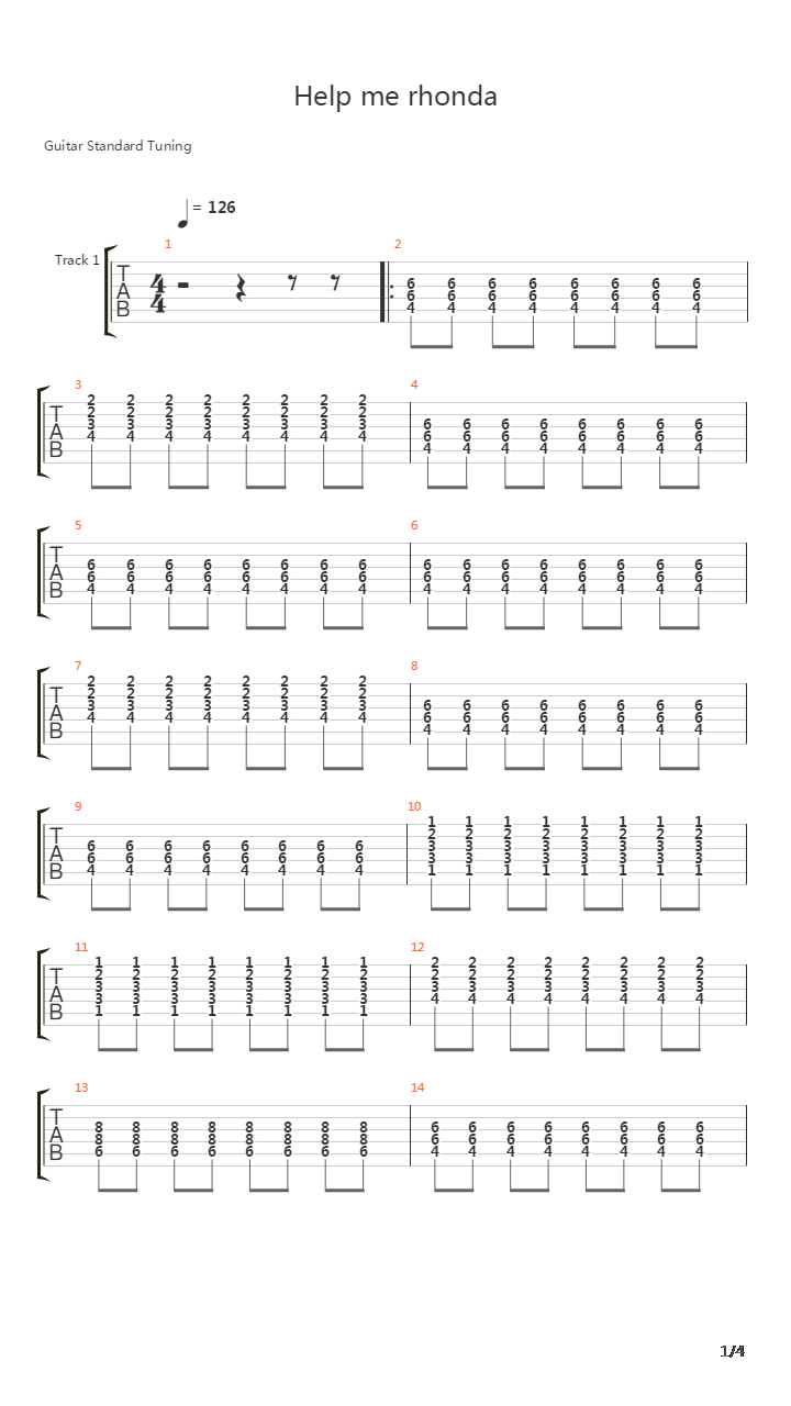 Help Me Rhonda吉他谱