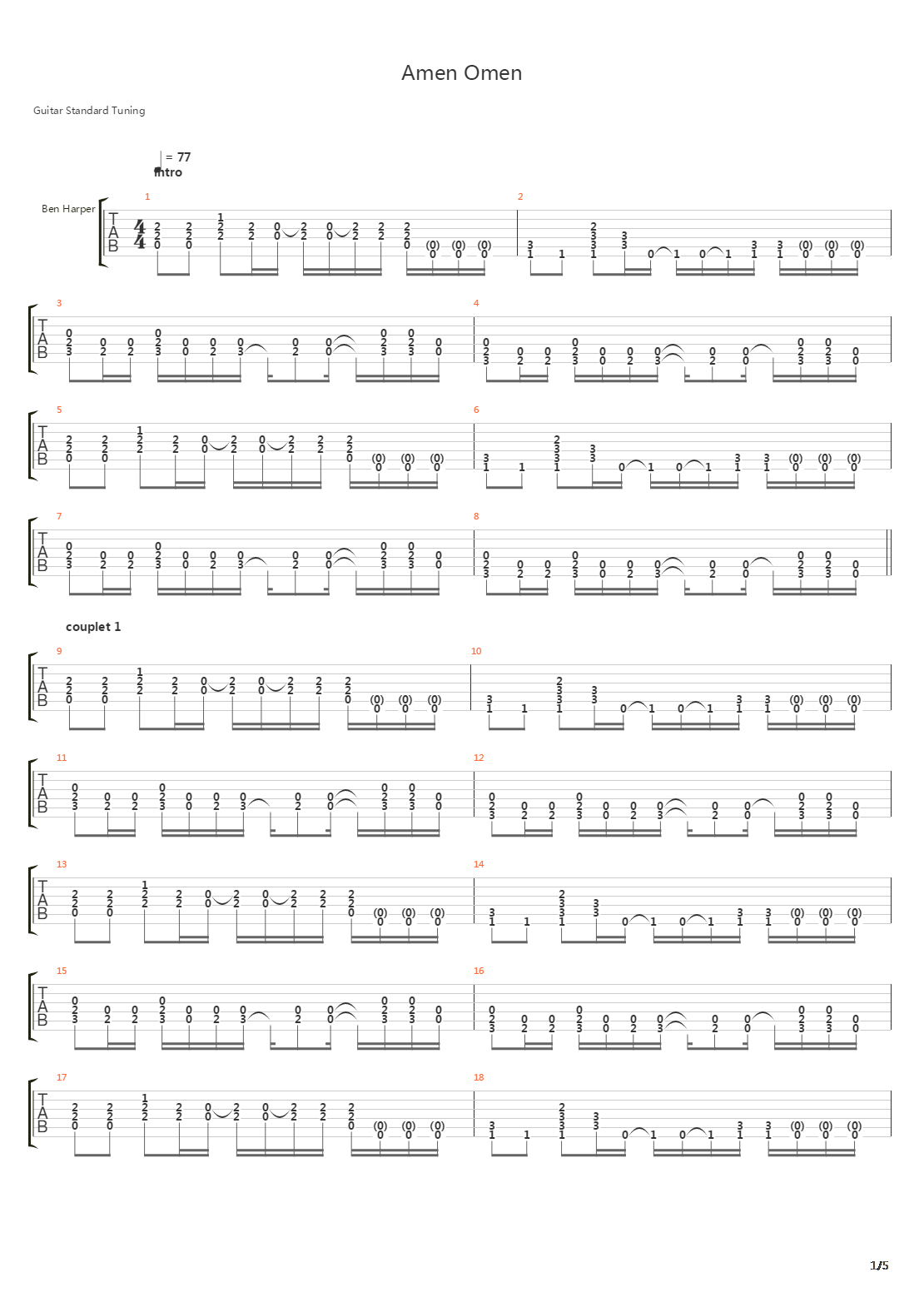 Amen Omen吉他谱