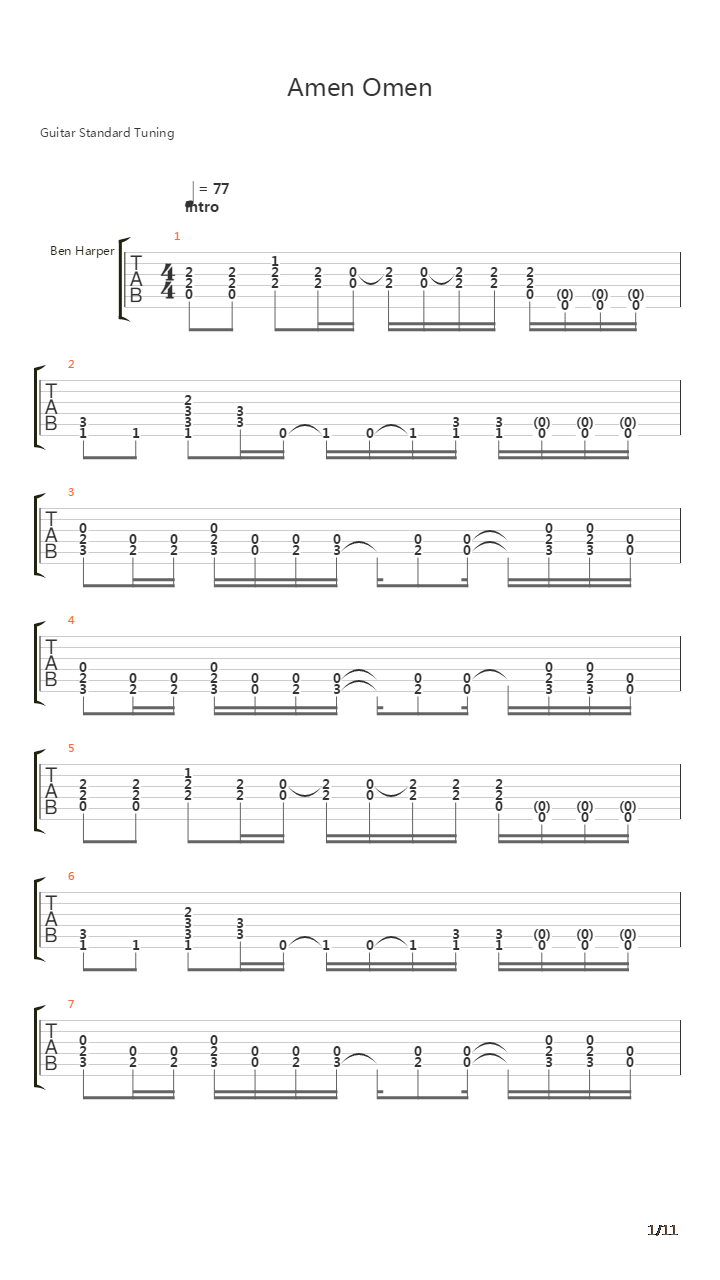 Amen Omen吉他谱
