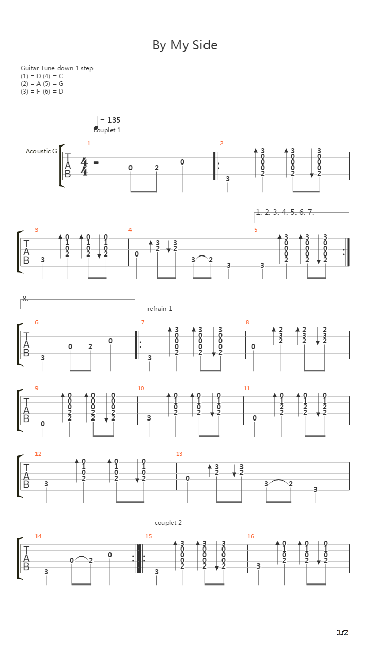 By My Side吉他谱