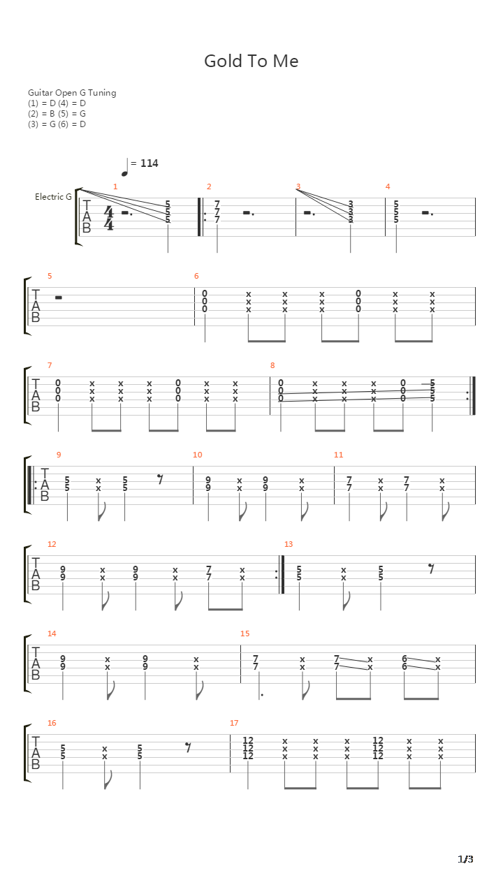 Gold To Me吉他谱