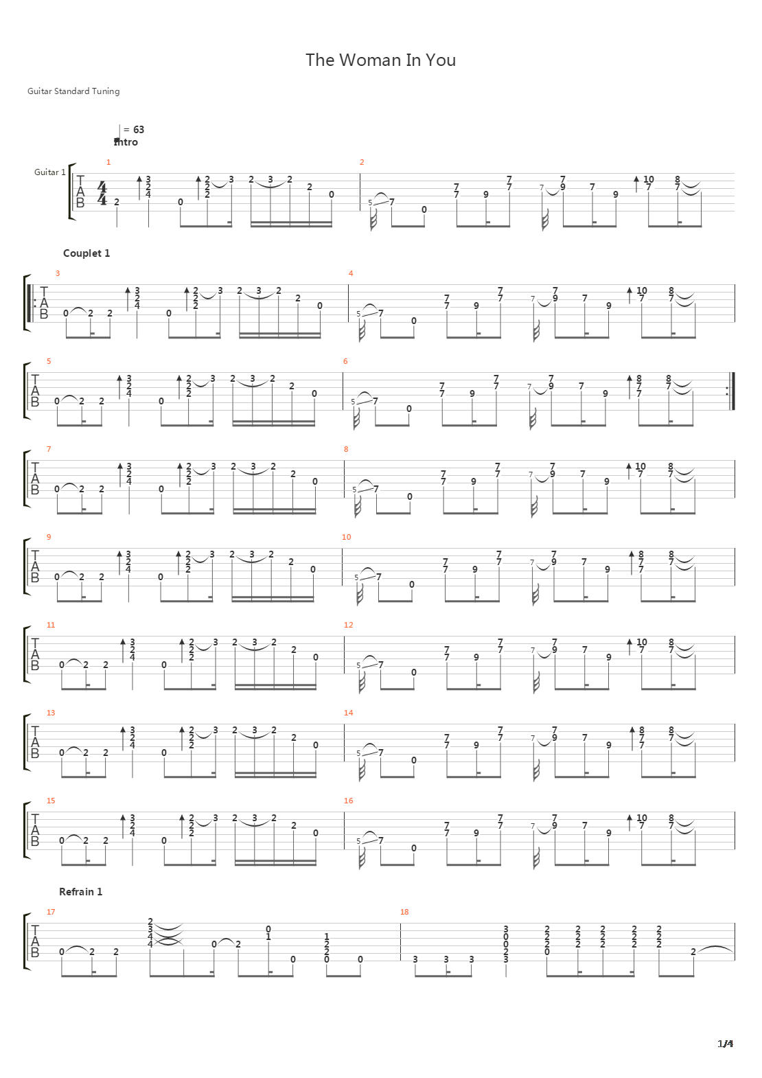 The Woman In You吉他谱