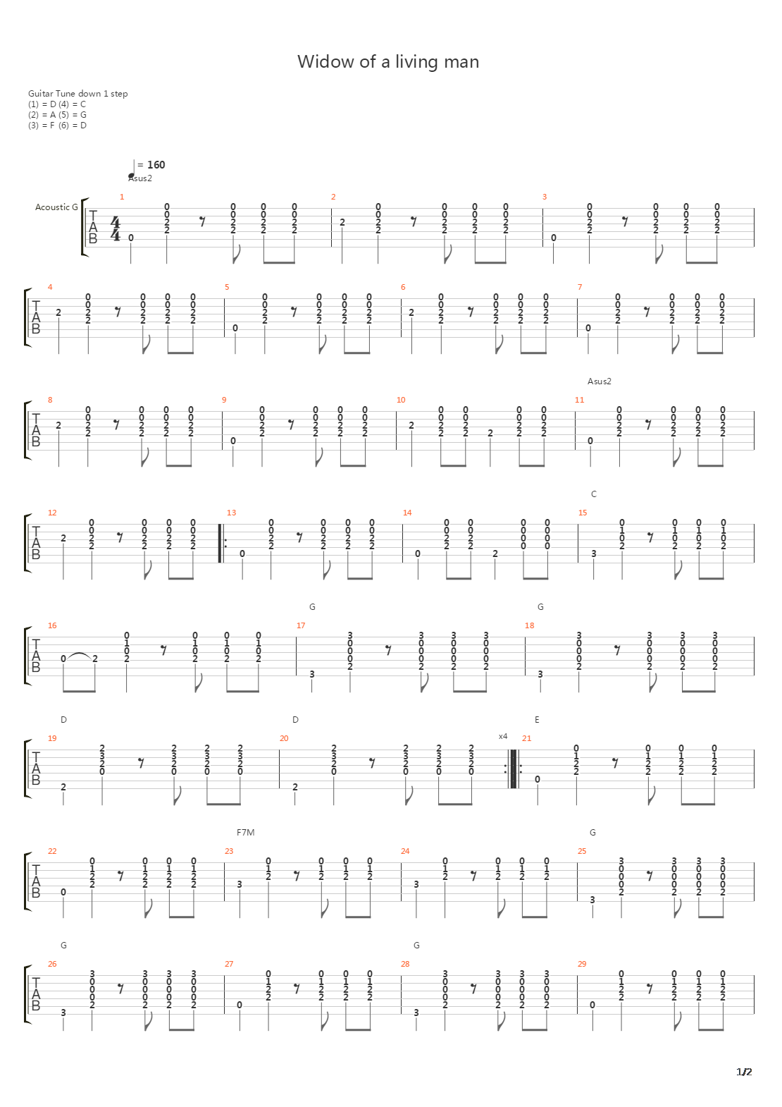 Widow Of A Living Man吉他谱