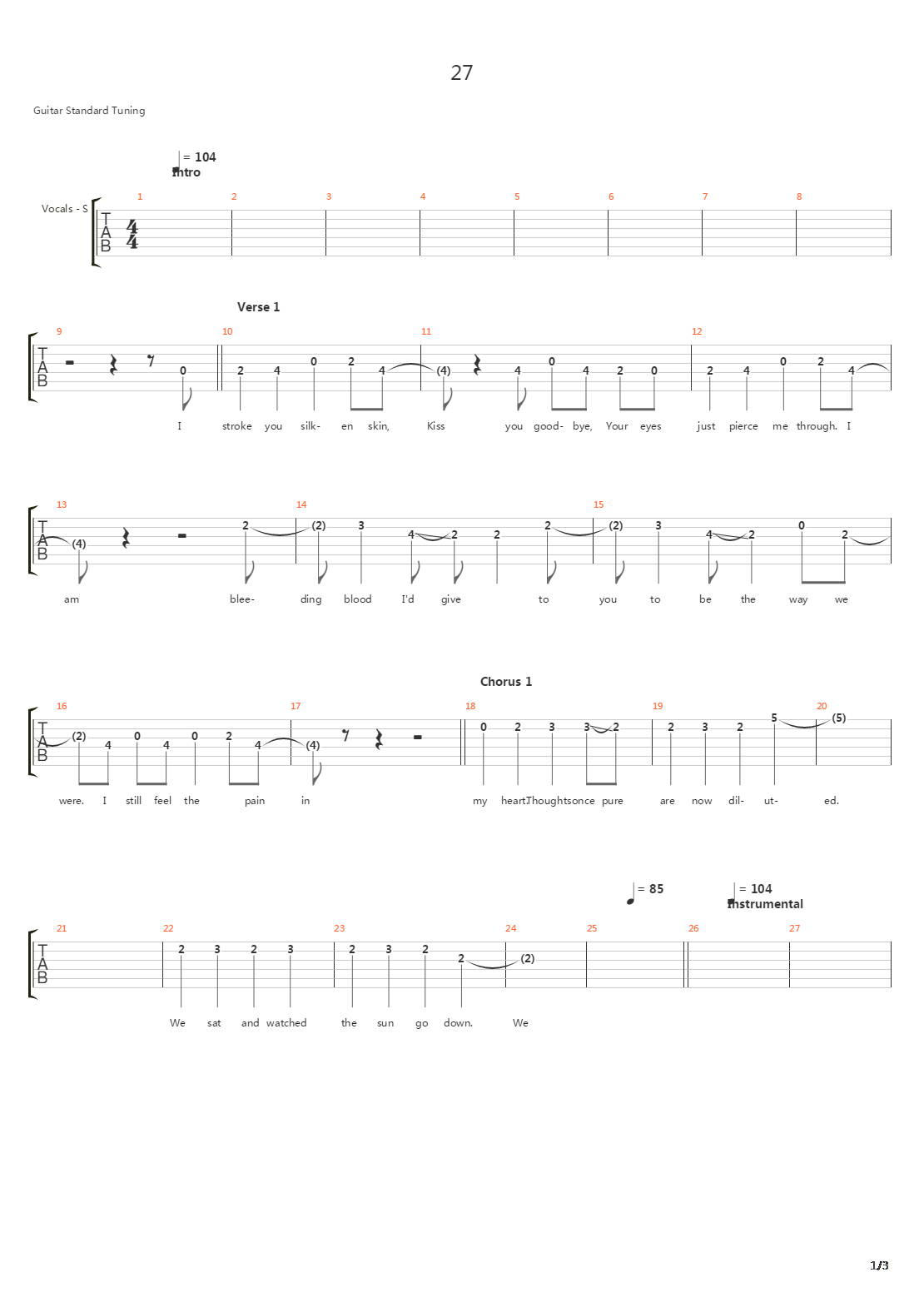 27吉他谱