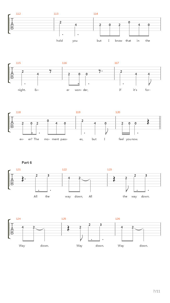 All The Way Down吉他谱