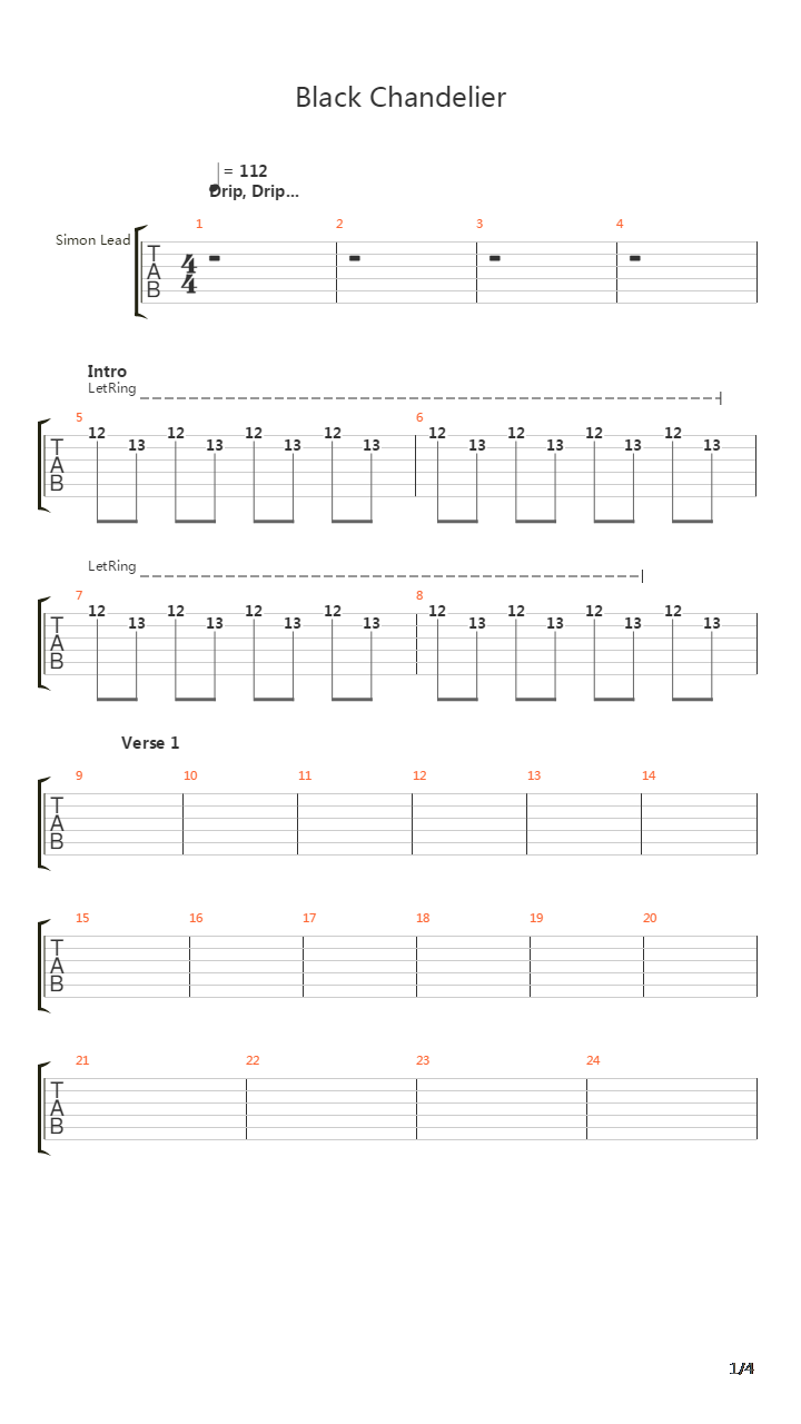 Black Chandelier吉他谱