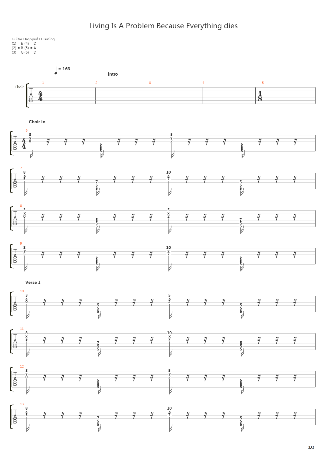 Living Is A Problem Because Everything Dies吉他谱