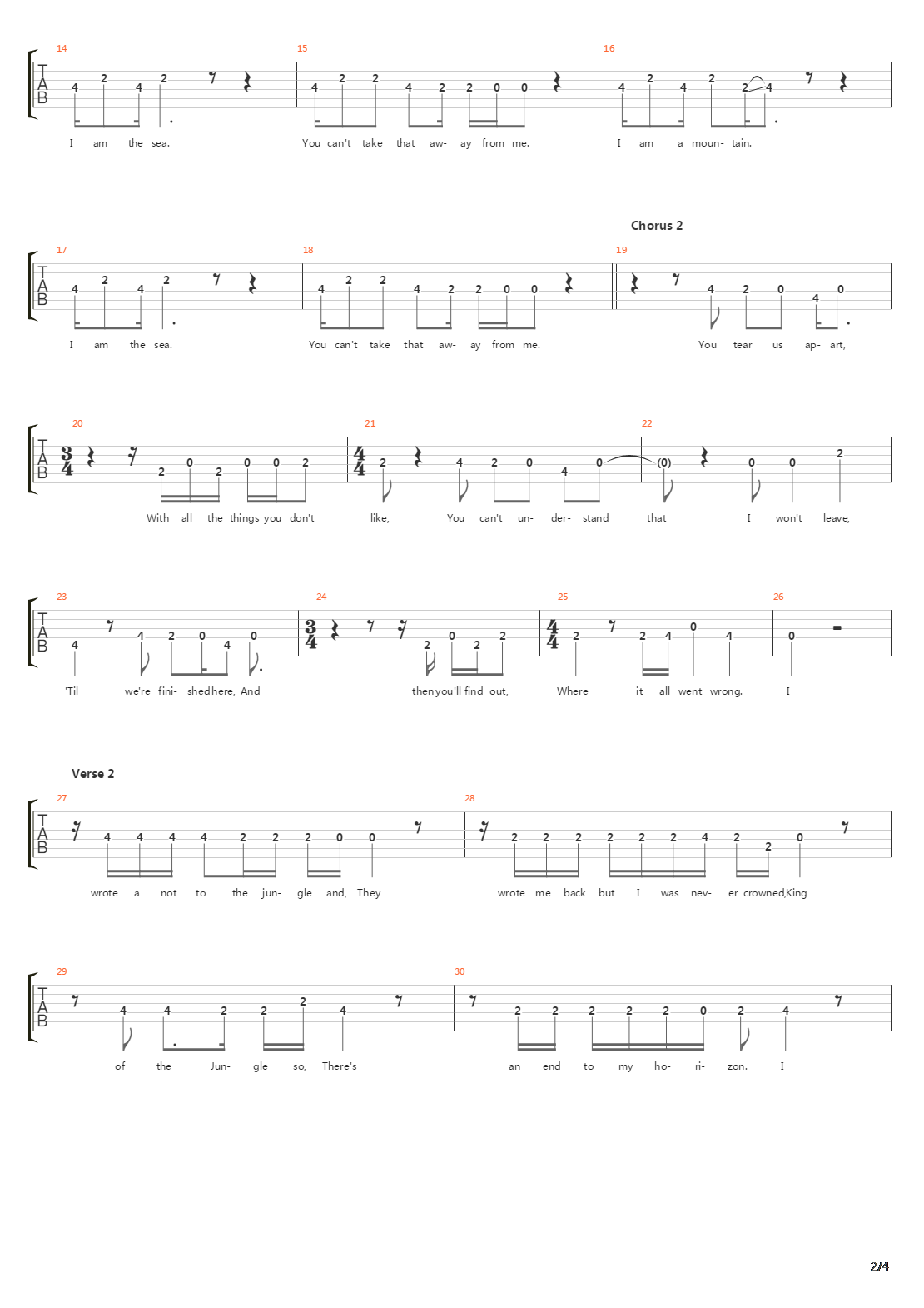 Mountains吉他谱