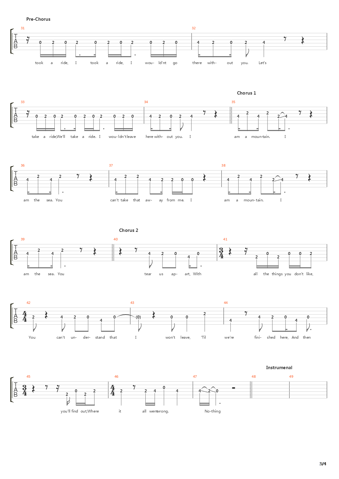 Mountains吉他谱