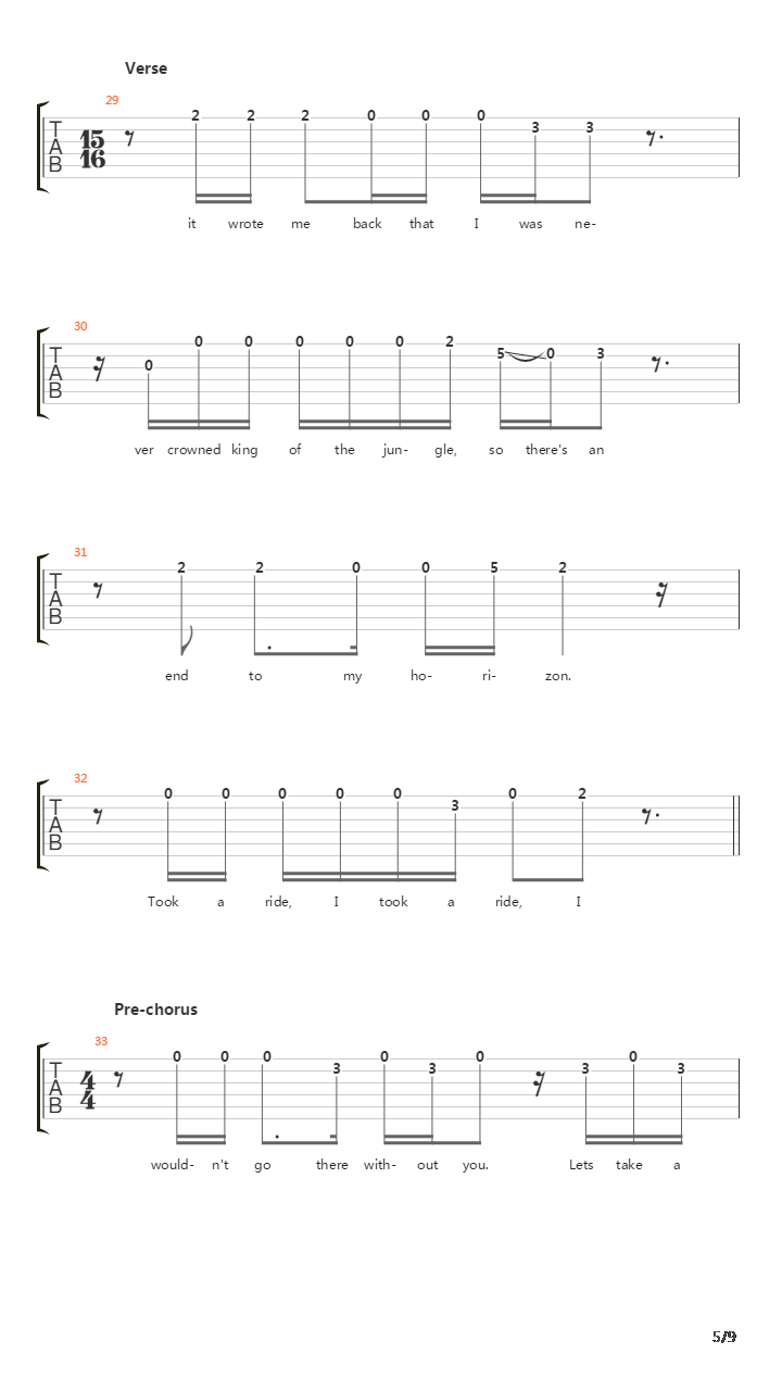 Mountains吉他谱