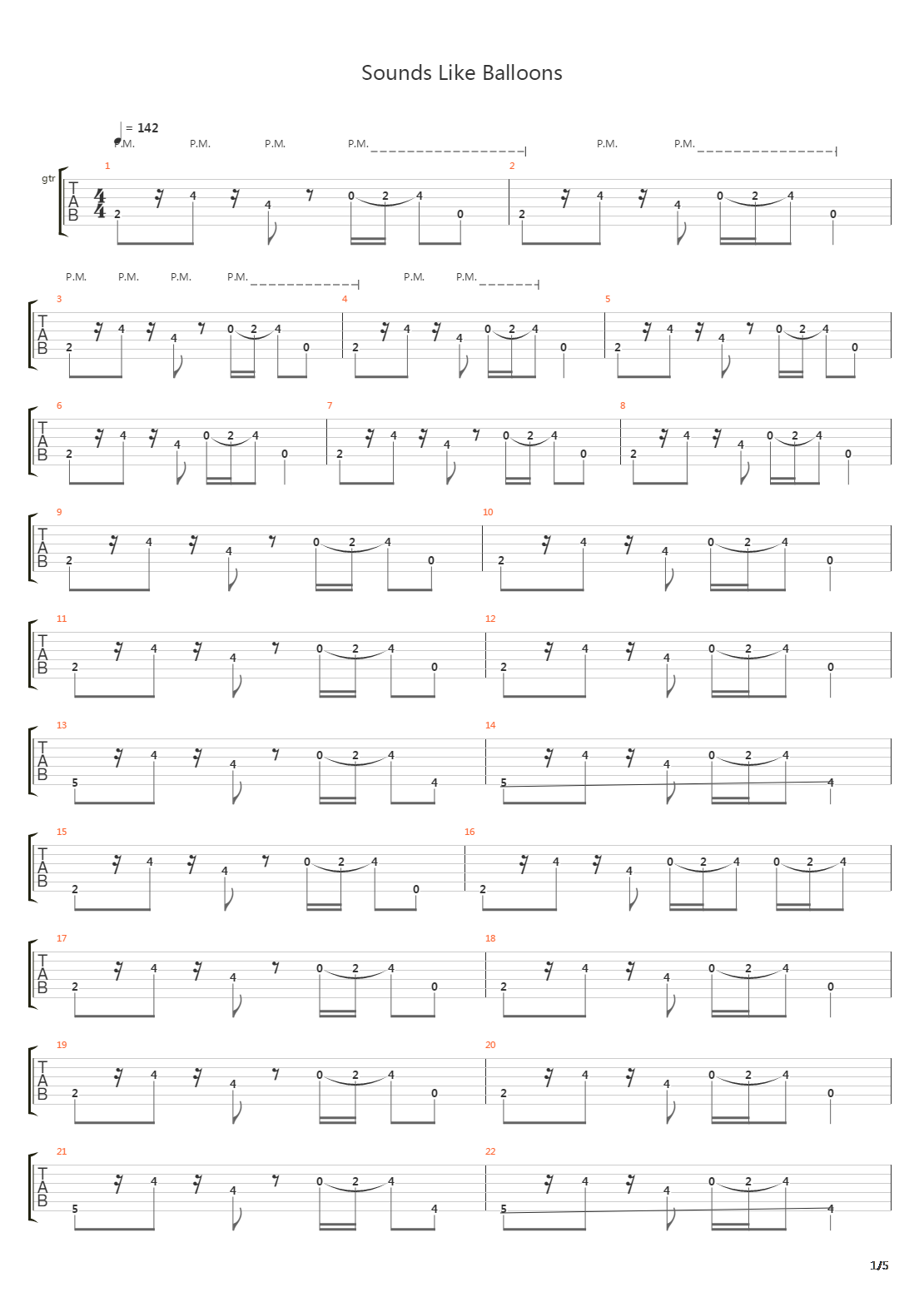 Sounds Like Balloons吉他谱