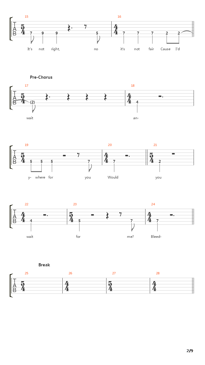 Victory Over The Sun吉他谱