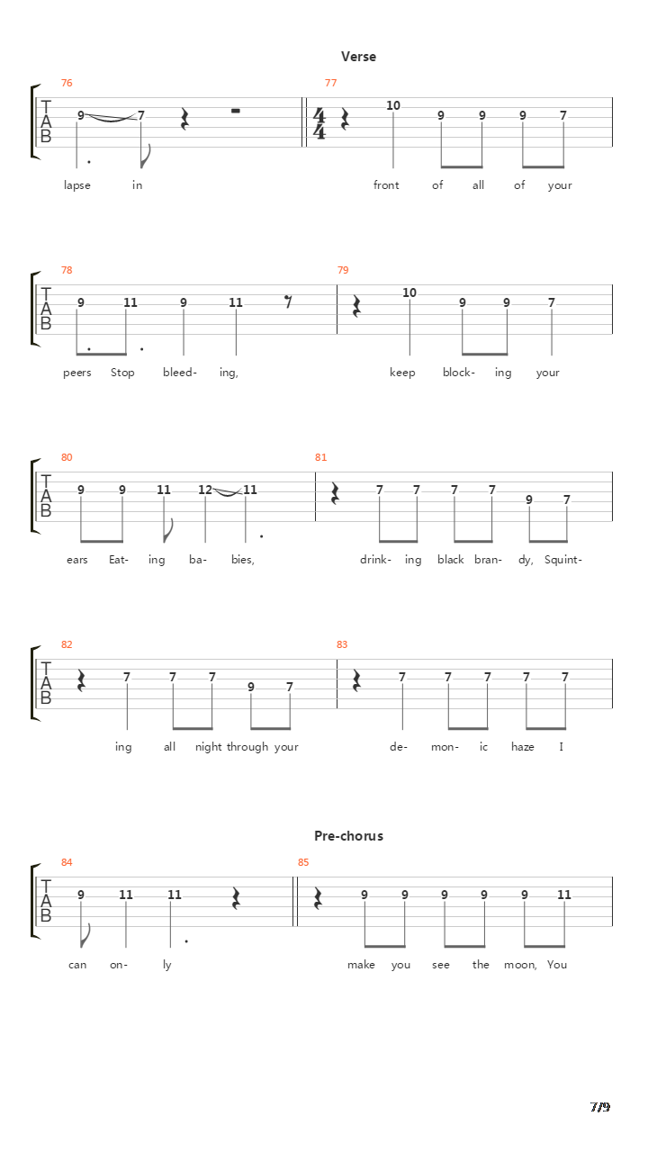 Victory Over The Sun吉他谱