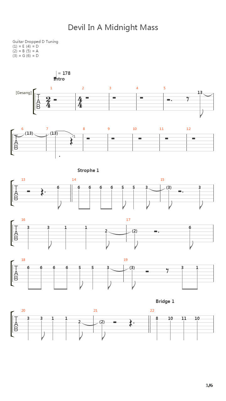 Devil In A Midnight Mass吉他谱