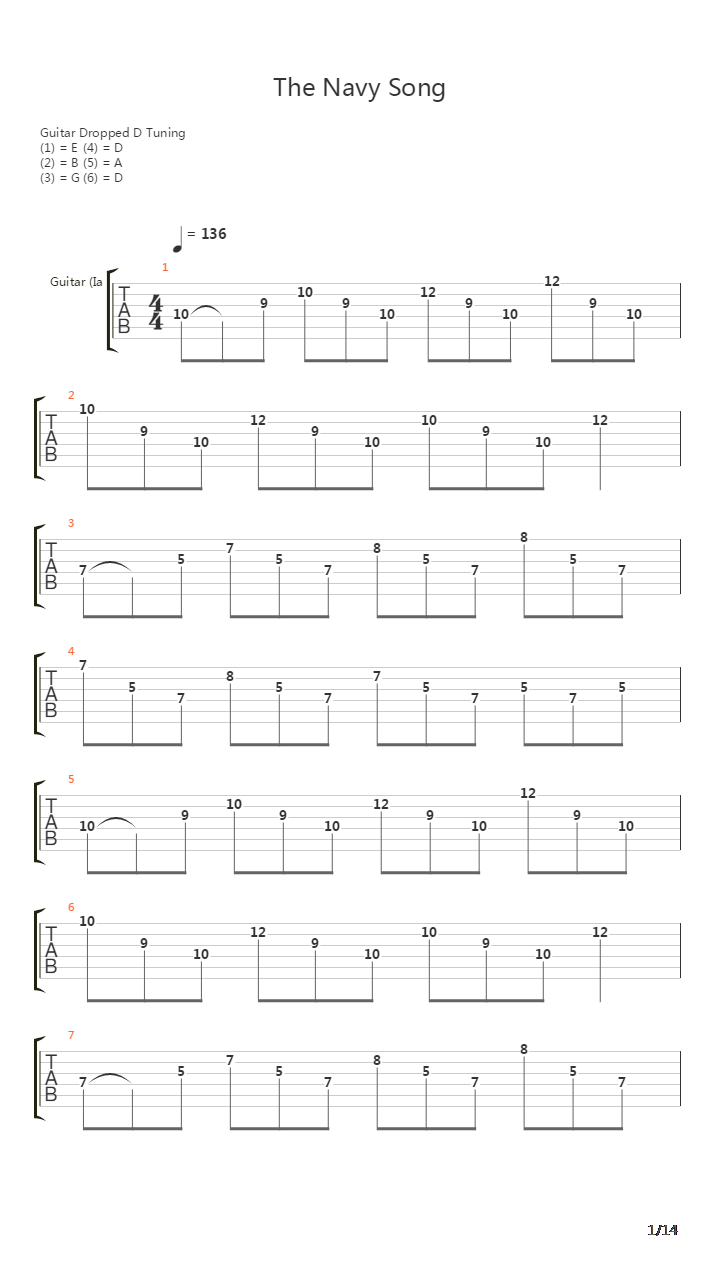 Navy Song吉他谱