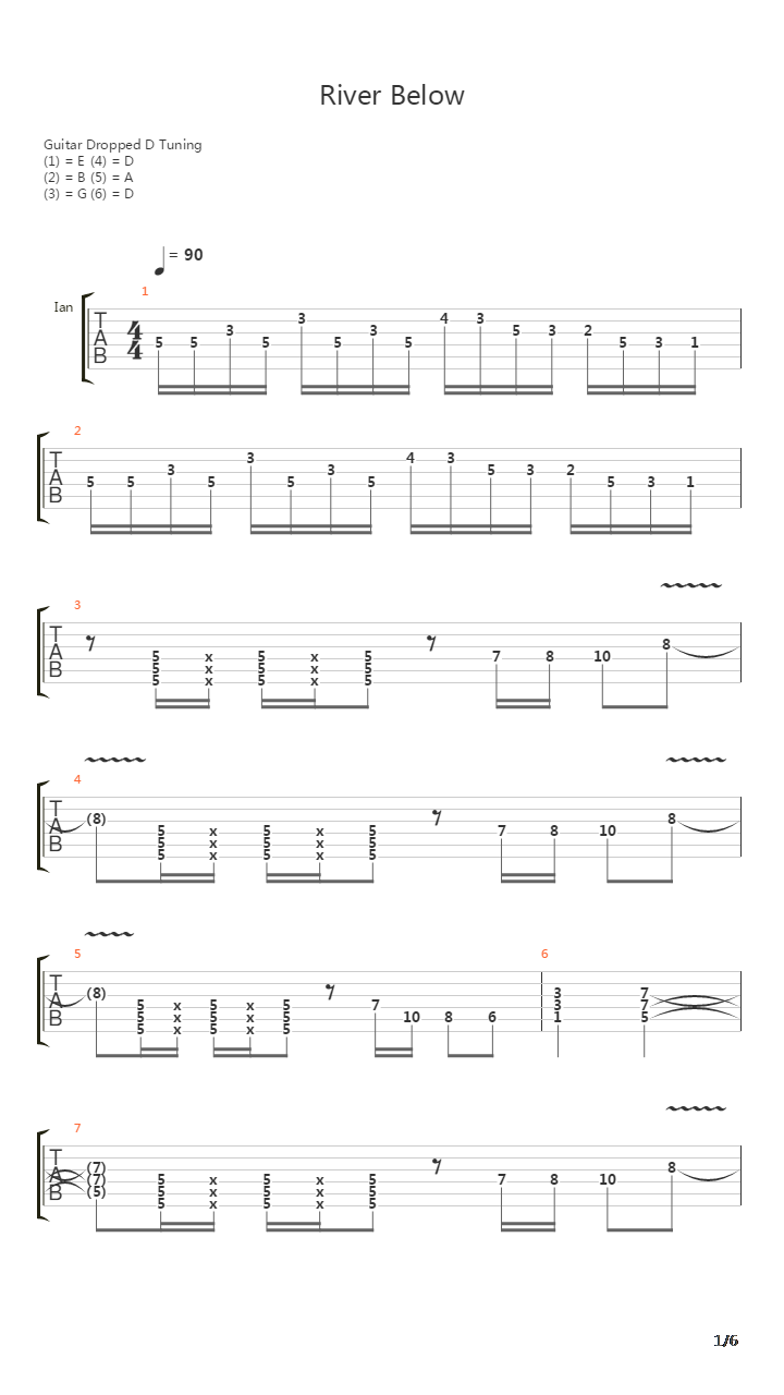 River Below吉他谱