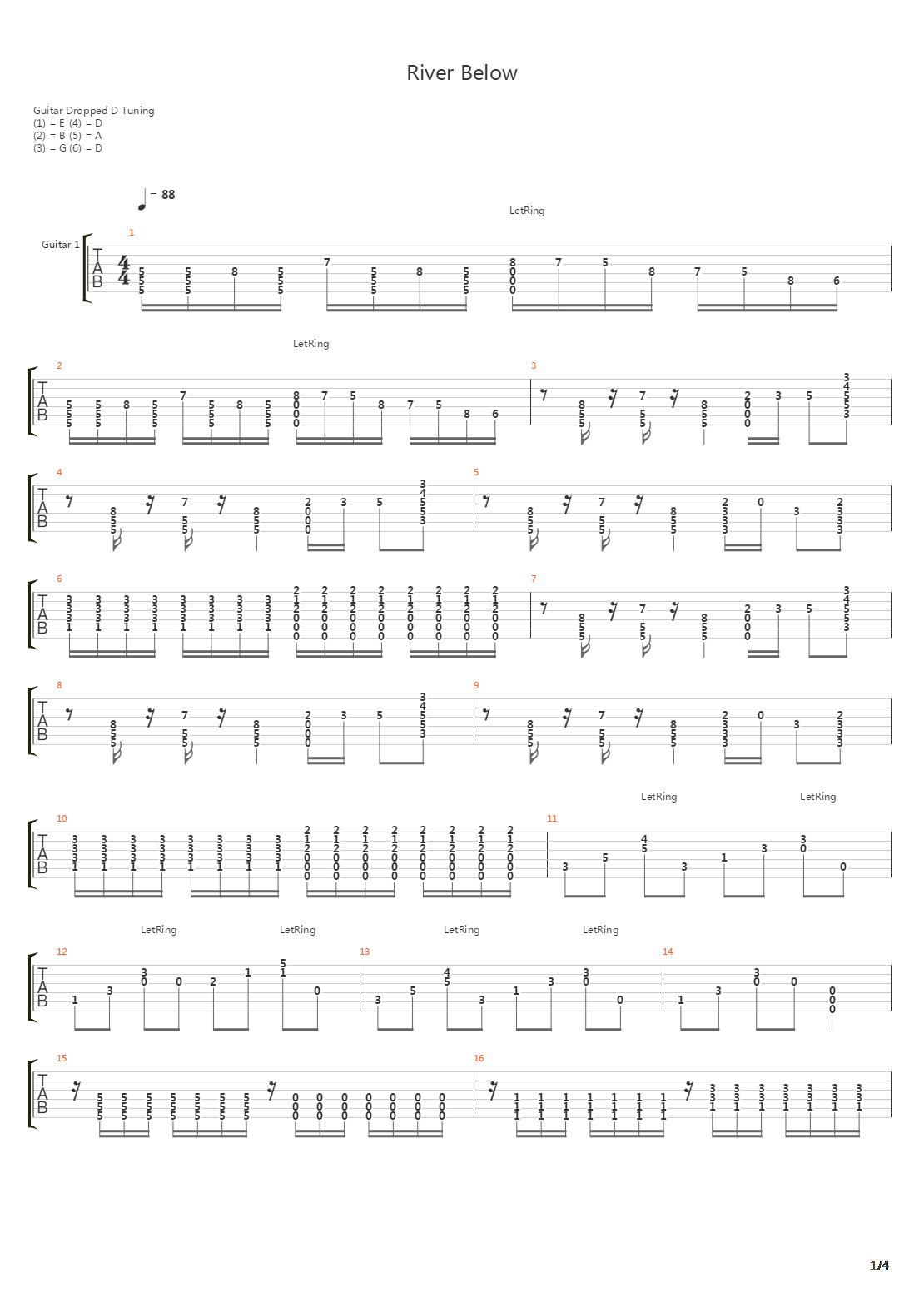 River Below吉他谱