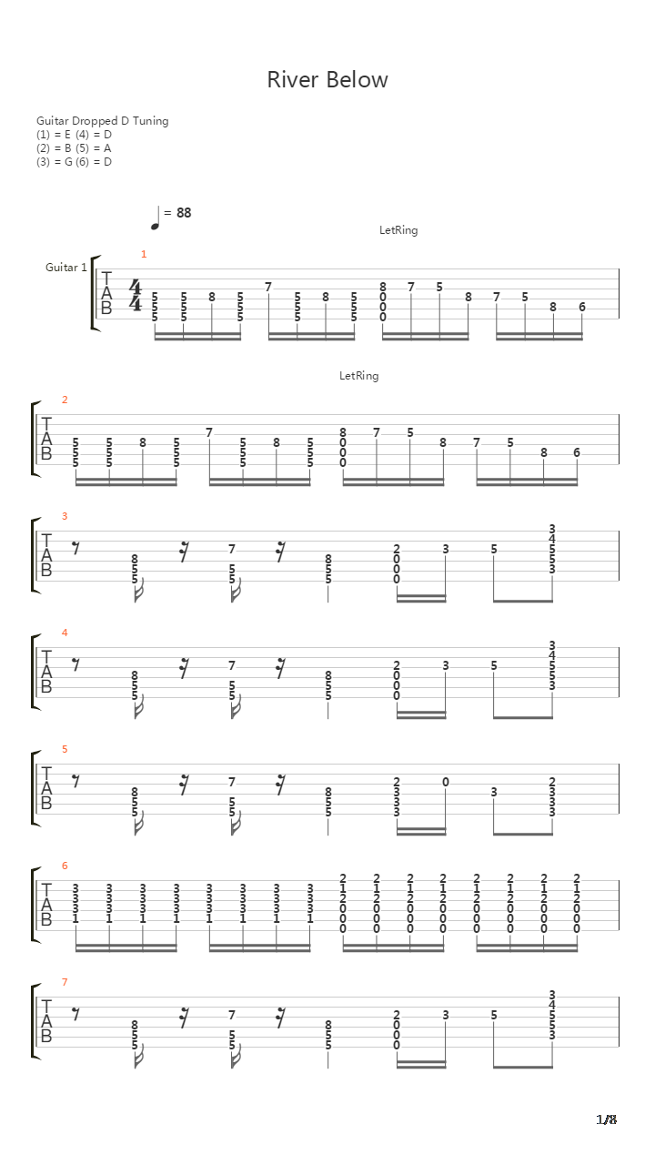 River Below吉他谱