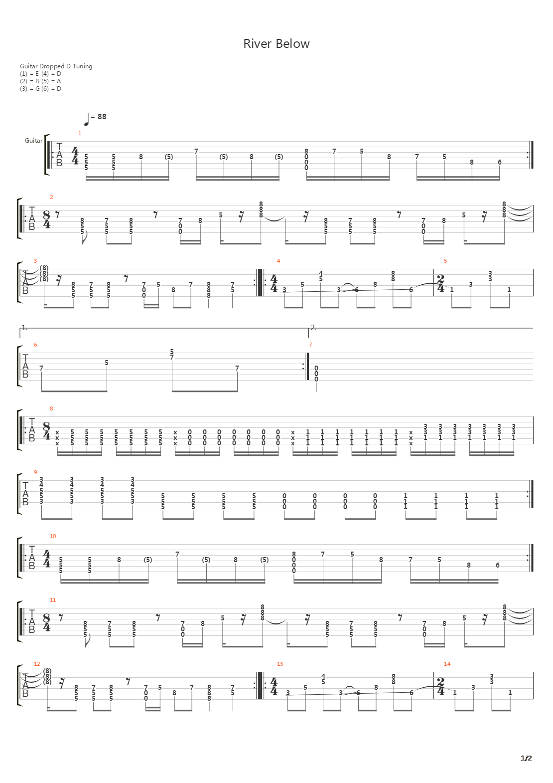 River Below吉他谱