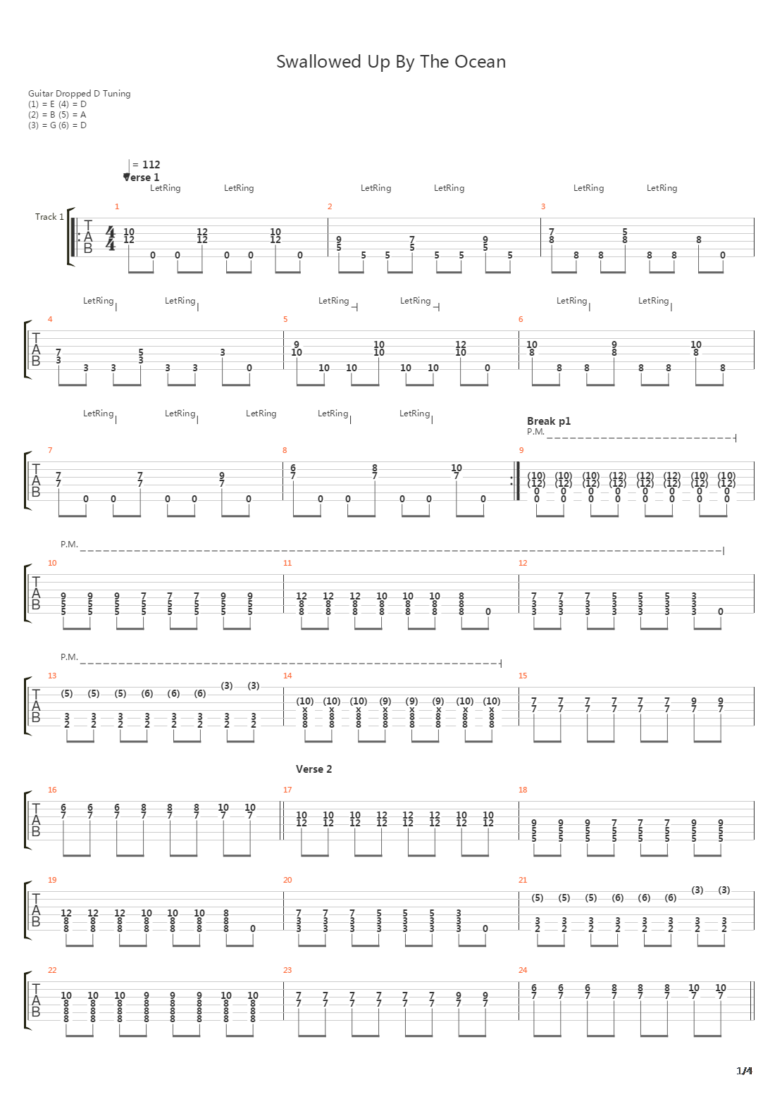Swallowed Up By The Ocean吉他谱
