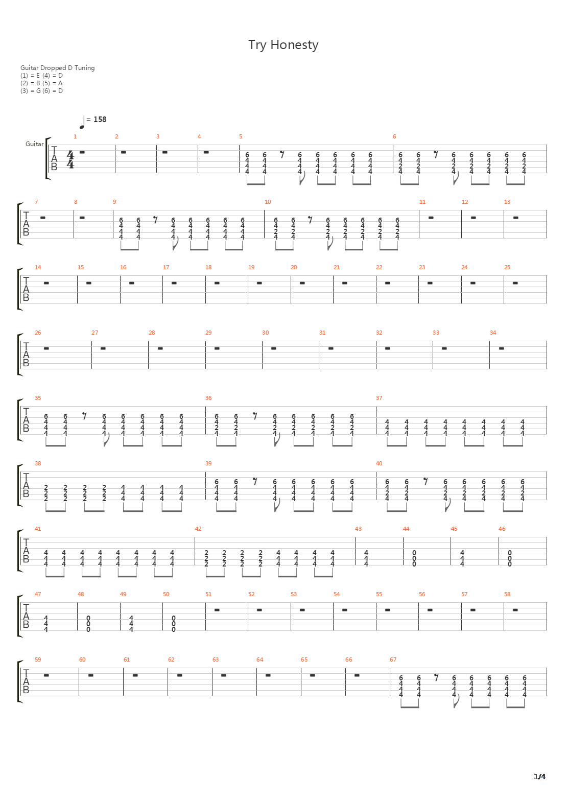 Try Honesty吉他谱