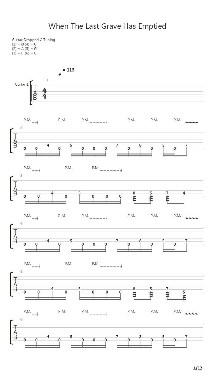 When The Last Grave Has Emptied吉他谱