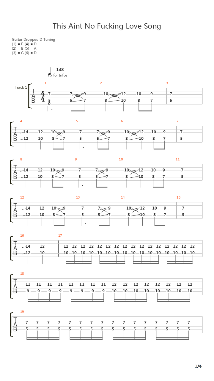 This Aint No Fucking Love Song吉他谱
