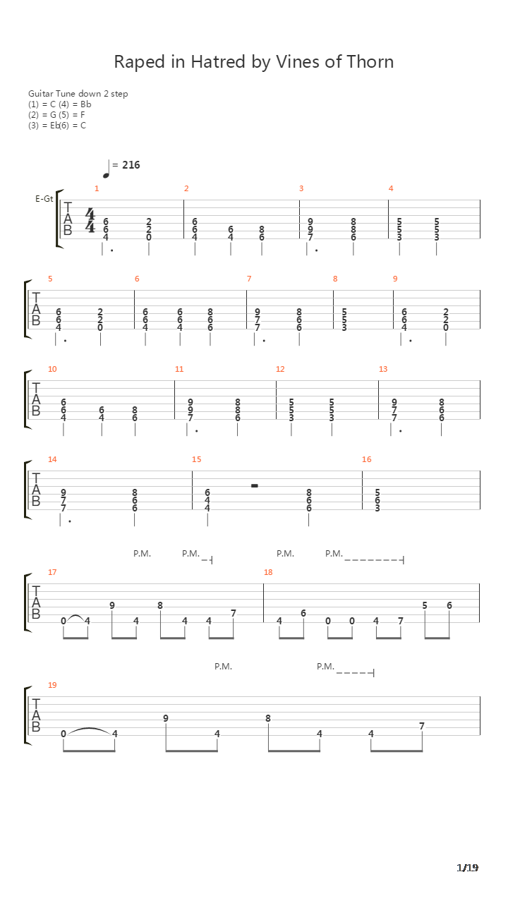 Raped In Hatred By Vines Of Thorn吉他谱