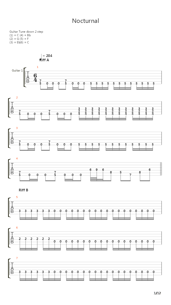 Nocturnal吉他谱