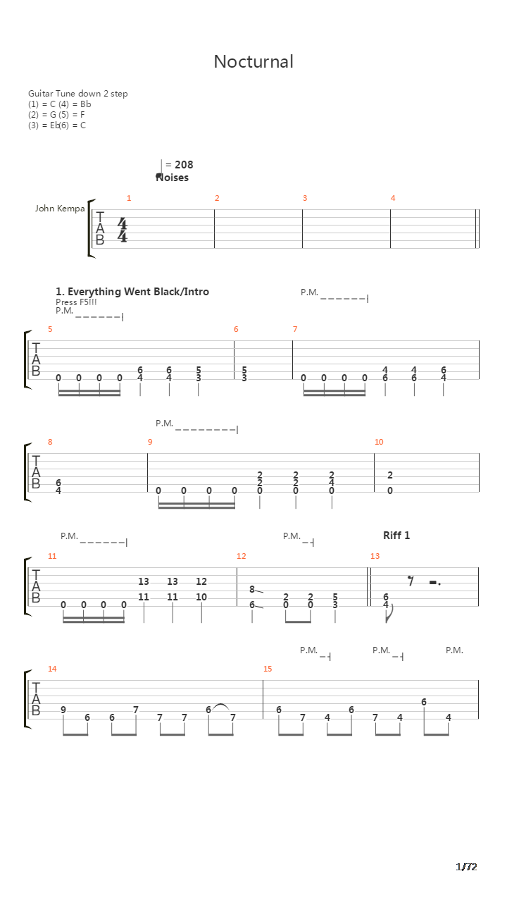 Nocturnal Part 1吉他谱