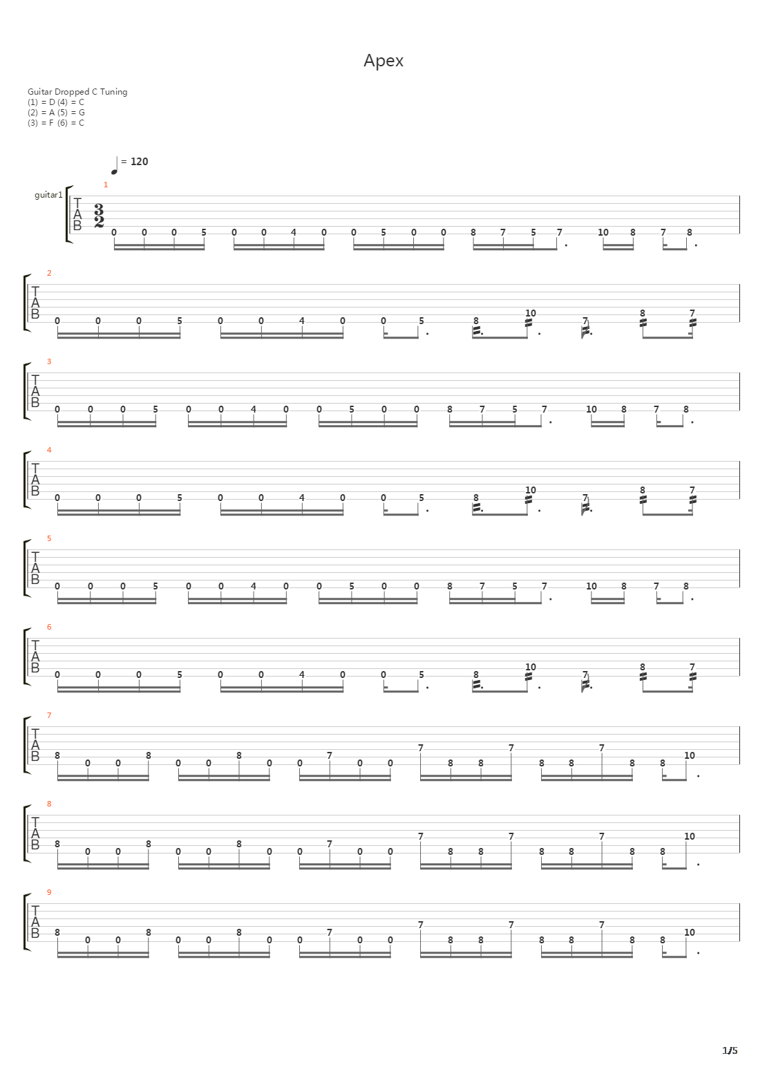 Apex吉他谱