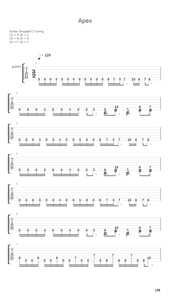 Apex吉他谱