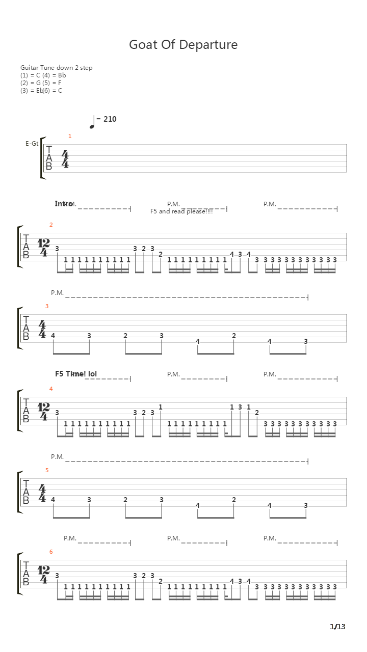 Goat Of Departure吉他谱