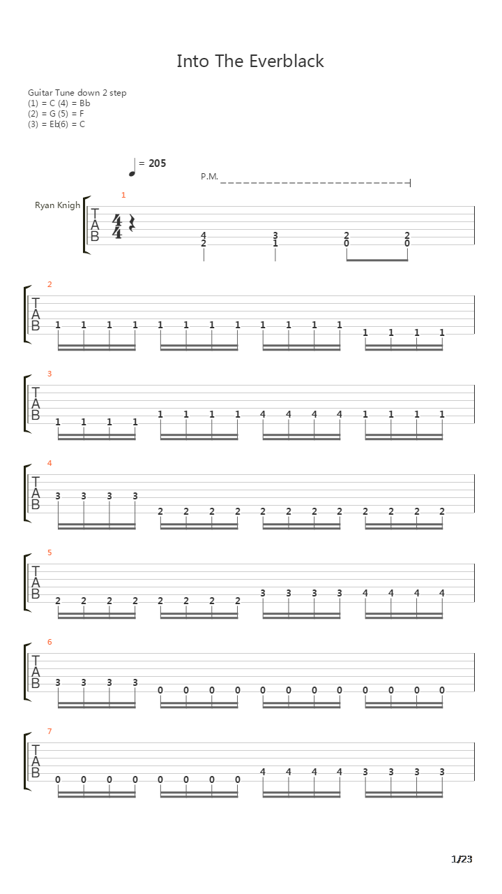 Into The Everblack吉他谱