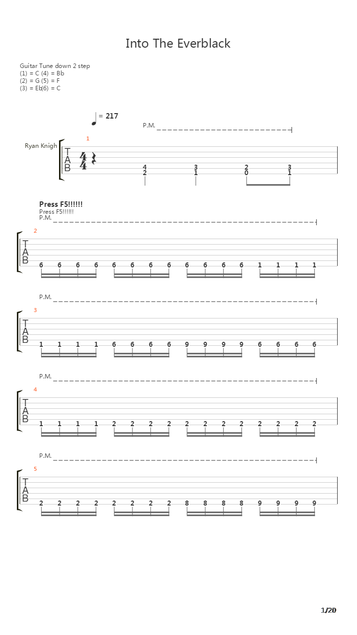 Into The Everblack吉他谱