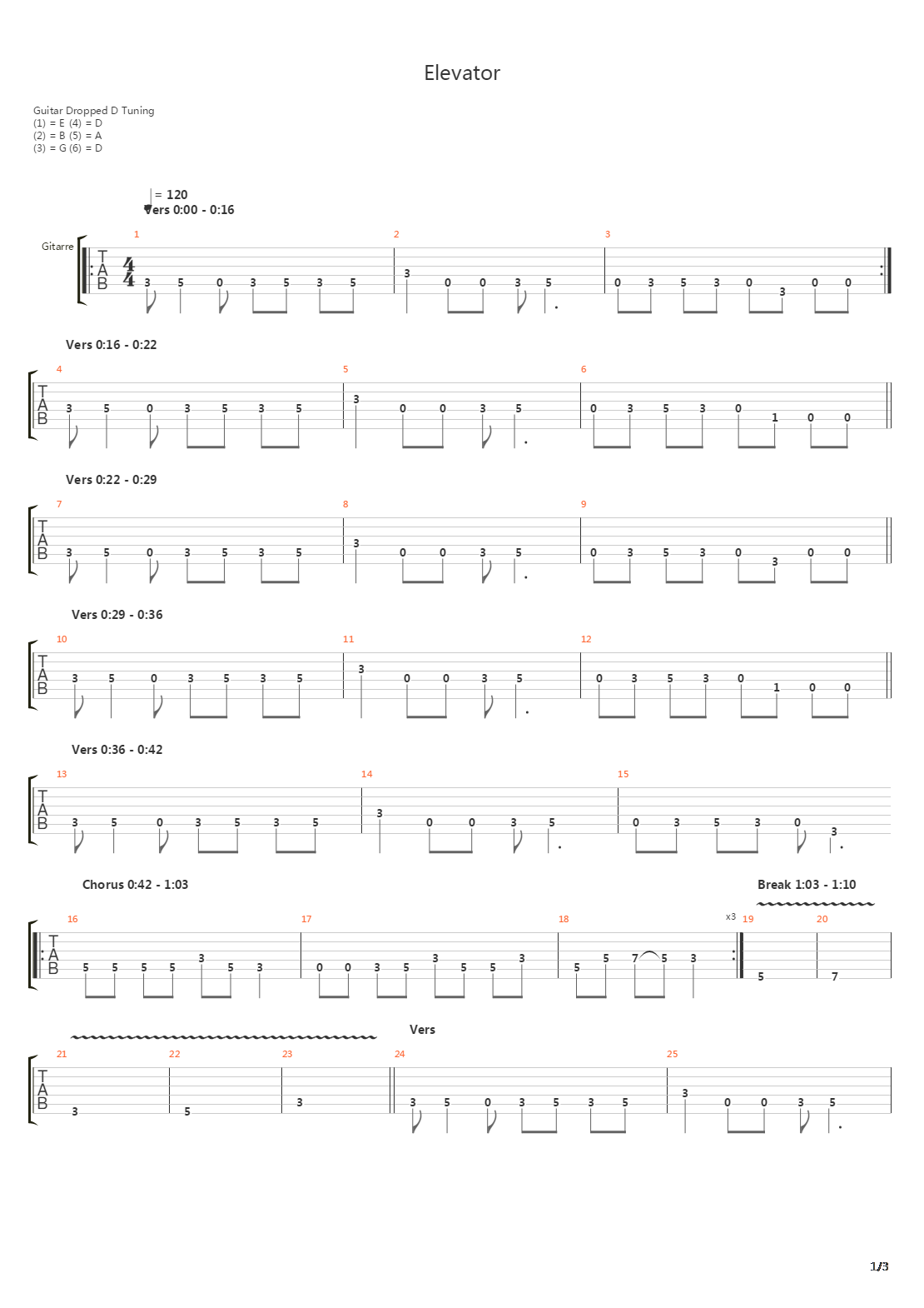 Elevator吉他谱