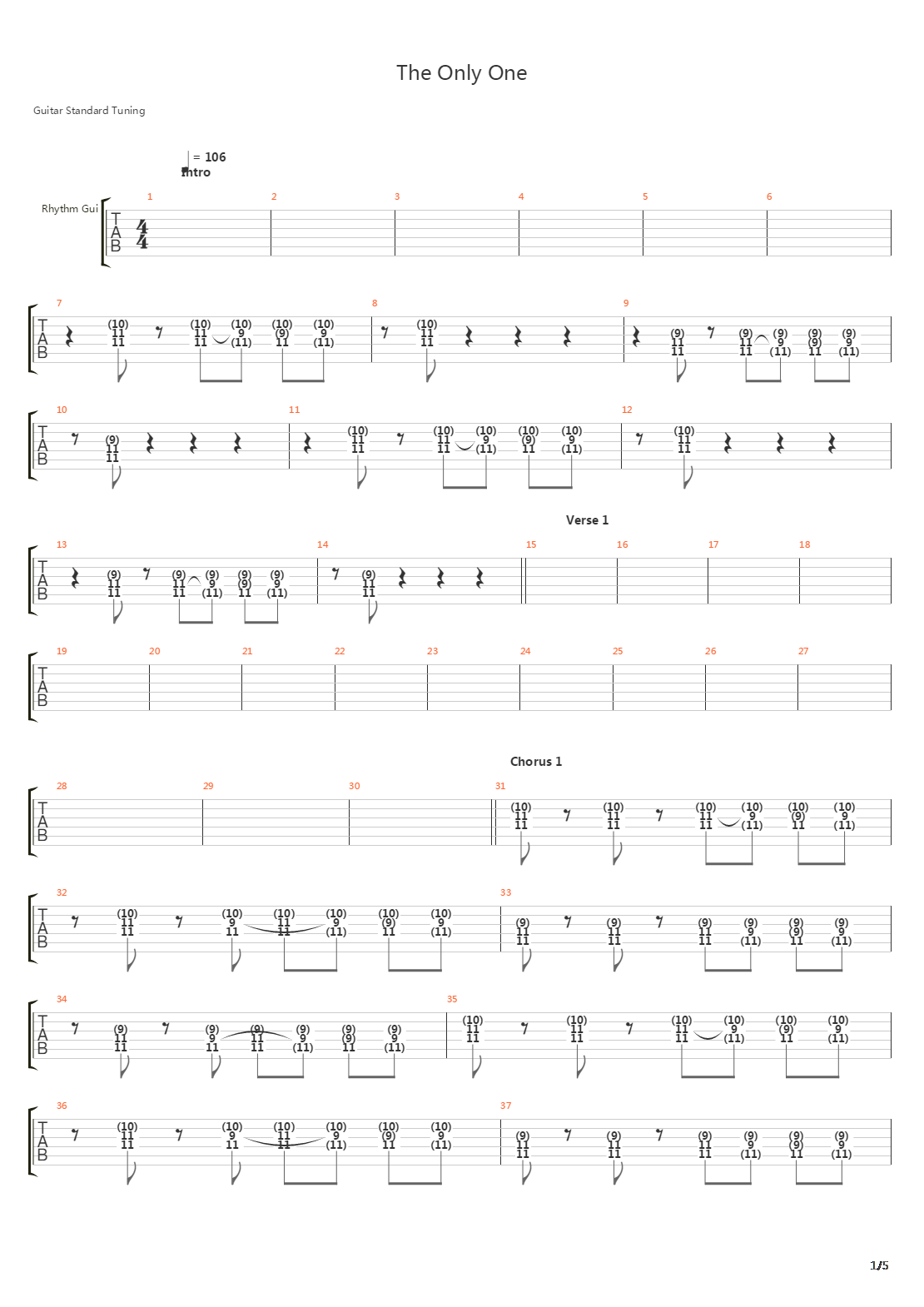The Only One吉他谱
