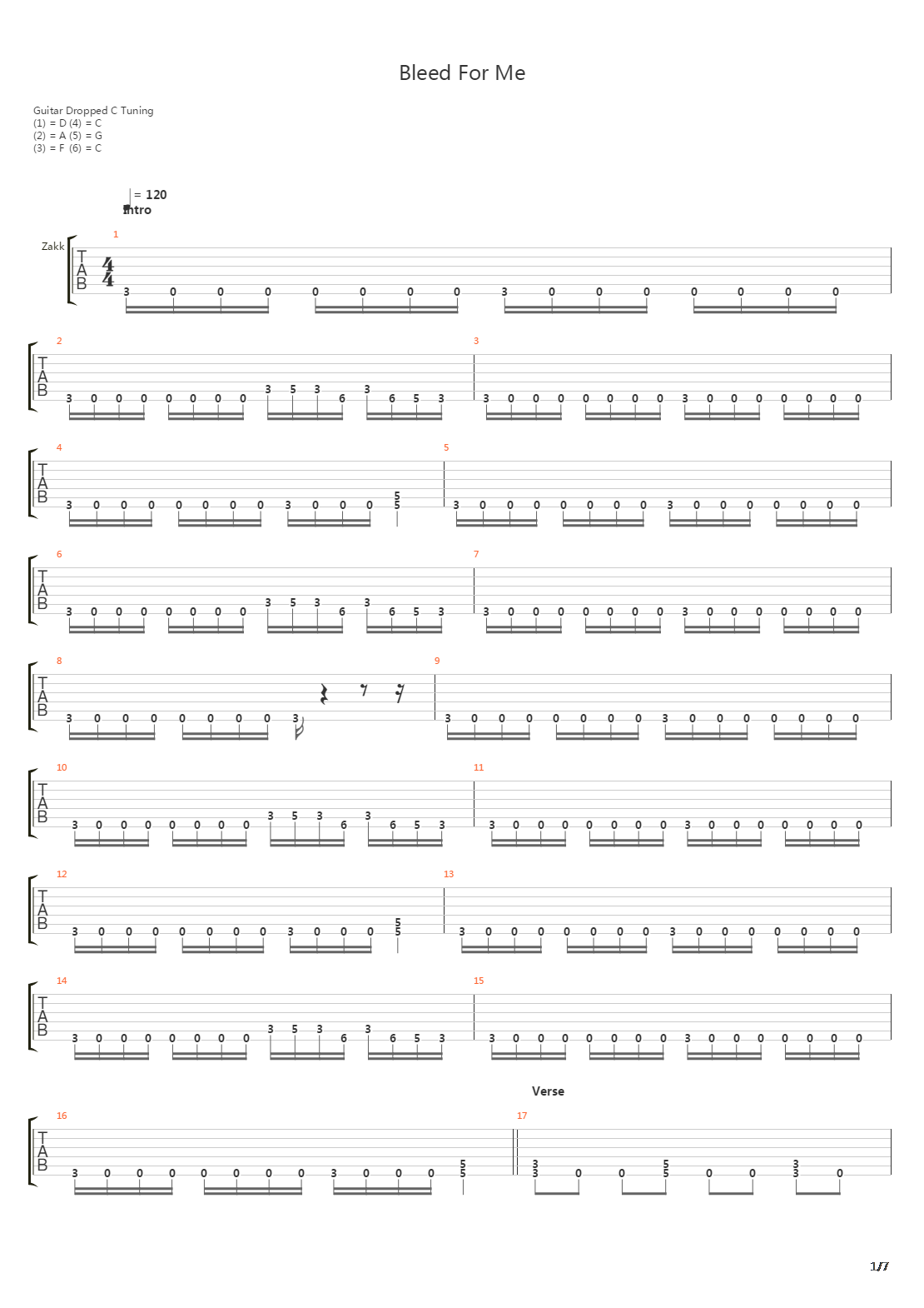 Bleed For Me吉他谱